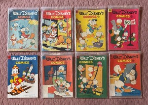MBC - Eight Vintage Walt Disneys Comics Dell Comic Books