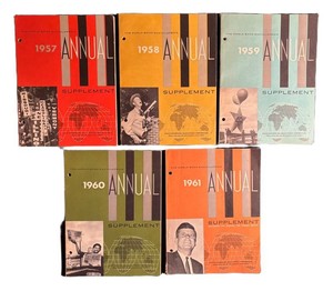 RCB - Vintage World Book Encyclopedia Annual Supplements 1957-1961 (Lot of 5)