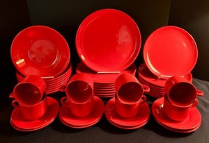 DR - Dinnerware Set - Gmundner Keramik Red Glazed Service for 8 (48 Pieces)