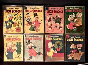 RCB - Vintage Uncle Scrooge Comic Books - Dell Walt Disneys (Lot of 8)