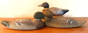 LR - Antique Wooden Carved Duck Decoys (Lot of 3)