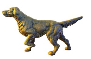 LR - Dog Figurine - Hunting Dog Sculpture Dark Bronze Finish