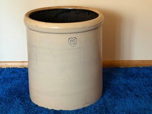 LR - Vintage Stoneware Crock - 12-Gallon, 16in W X 19in H