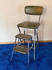 Vintage Step Stool - Cosco Chrome & Vinyl 33.5in