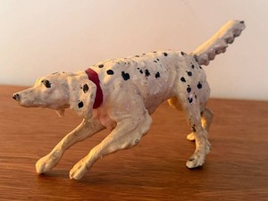 Vintage Cast Iron Dog Figurine - Spotted Painted Finish