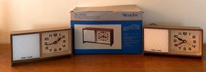Vintage Westclox Electric Moonbeam Flash Alarm Clocks (Lot of 2)
