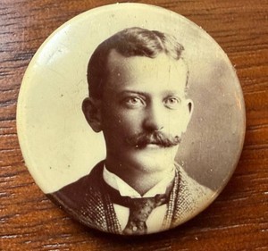 Antique Victorian Portrait Pinback Button