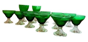 DR - Vintage Footed Sherbet Dishes - Anchor Hocking Boopie Bubble (Lot of 15)