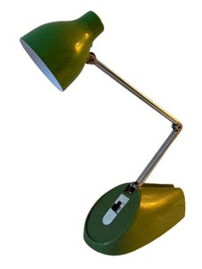 Vintage Adjustable Desk Lamp - Green Enamel Articulated Arm