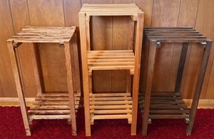 DR - Wood Plant Stands - 3-Piece Multi-Tier Set 22in & 27in