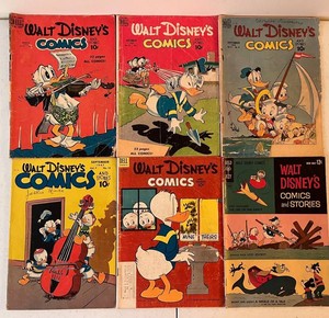 Living room - Vintage Disney Comics & Stories - Golden Age Issues (Lot of 6)
