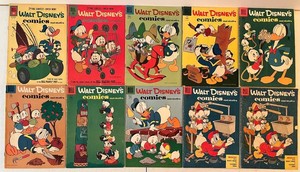 Living room - Vintage Disney Comics - Dell Walt Disneys Comics & Stories (Lot of 10)