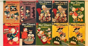 Living room - Vintage Disney Comics - Dell Walt Disneys Comics & Stories (Lot of 10)