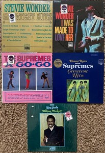 Vintage Vinyl Record Albums - Stevie Wonder, Supremes & More (5 Albums)