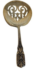 Sterling Silver Slotted Serving Spoon - Vintage Westmorland Milburn Rose