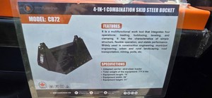2026 New 4-In-1 Combination Skid Steer Bucket - Model CB72