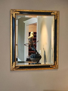 Gilt Baroque Regency Mirror with Ebonized Frame