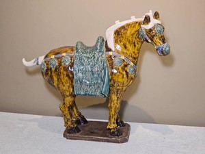 Glazed Ceramic Tang Style Horse Sculpture