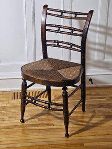1800s Sheraton period Rush Seated Chair