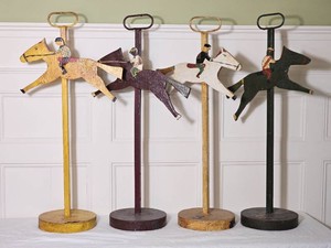 Nautical Sailing Deck Game Pieces with Jockey and Horse Characters