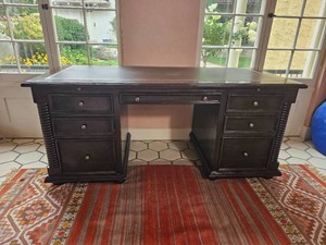Bausman Company Leather Surface Executive Desk
