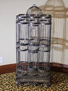 Contemporary Metal Aviary Standing Birdcage