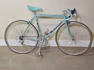 Early 1980s Bianchi Steel Lugged Road Bicycle in Celeste Green