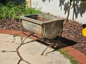Antique Terracotta Cistern Trough Standing Planter