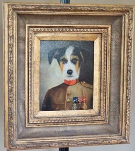 Jack Russell Anthropomorphic Military Officer Dog Portrait Print