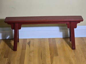 Red Lacquer Asian Style Bench