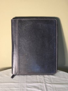 Coach Black Leather Zip Around Portfolio Organizer