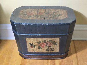 Antique Chinese Style Hand Painted Floral Storage Trunk