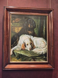 Vintage Sporting Dog and Pheasant Portrait