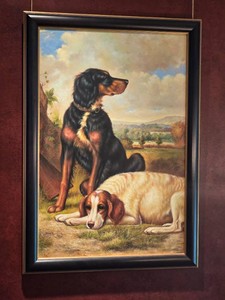 Vintage Kennel Portrait of Gordon and English Setters