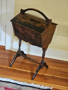Primitive Footed Sewing Box Stand