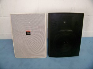 (2) JBL Control 28 Speakers  Loudspeakers - One White, One Black