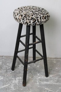 Leopard Print Upholstered Bar Stool - 30in H
