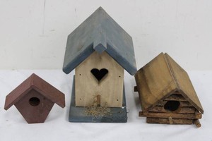 Wooden Birdhouse Assortment (Lot of 3)