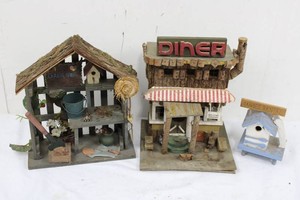 Rustic Wooden Gardening Shed, Diner & Birdhouse