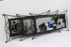 Black Metal Scrollwork Wall Mirrors (Lot of 3)