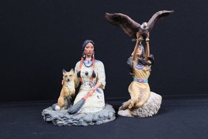 Eagle and Wolf Figurines (Lot of 2)