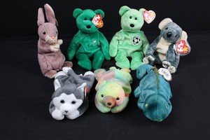 Ty Beanie Babies Plush Animal Collection (Lot of 7)