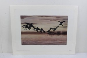 Les C. Kouba Bills Attack at 700 A.M. Signed Print 24 X 18