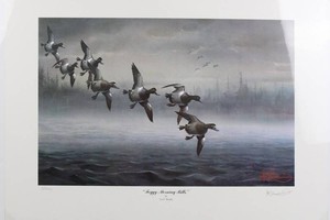 Les C. Kouba Foggy Morning Bills Signed Print 24 X 18 in