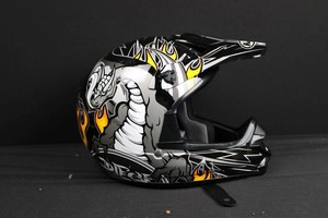 Graphic DOT Full-Face Motocross Helmet With Storage Bag