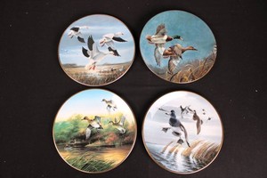 Vintage W.S. George Ducks Unlimited Wildlife Plates (Lot of 4)