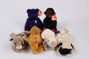Vintage Ty Beanie Babies Canyon, Princess, Congo & More Mixed Lot of 6
