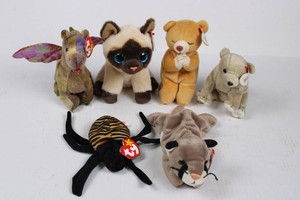 Vintage Ty Beanie Babies Spinner, Scorch, Jaden & More (Lot of 6)