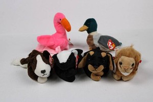 Vintage Ty Beanie Babies Plush Animal Collection (Lot of 6)