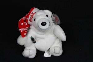 Vintage 1998 Coca-Cola Polar Bear Bean Bag Plush Style 0118